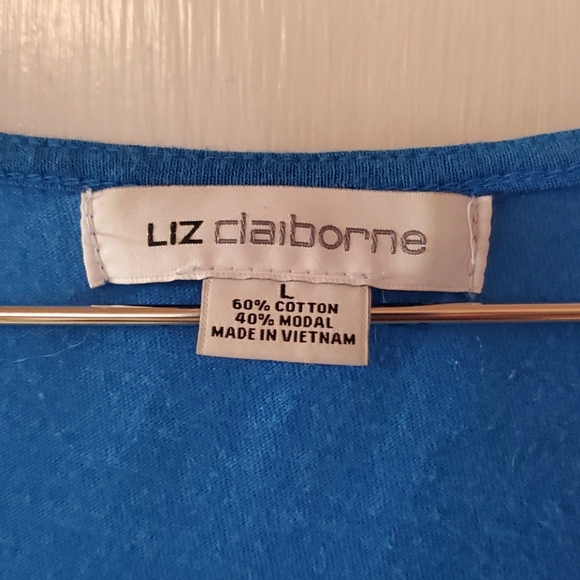 LIZ CLAIBORNE Short Sleeve Top size large - Picture 3 of 4